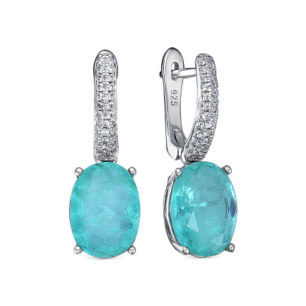 Серьги с английским замком из серебра с алпанитами