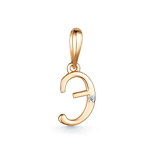 Подвеска из красного золота с бриллиантом