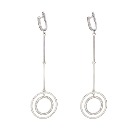 Серьги из серебра с фианитами