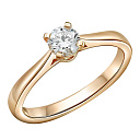 Кольцо из красного золота с бриллиантом