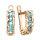 Серьги с английским замком из красного золота с фианитами