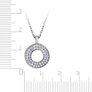 Колье из серебра с перламутром, фианитом