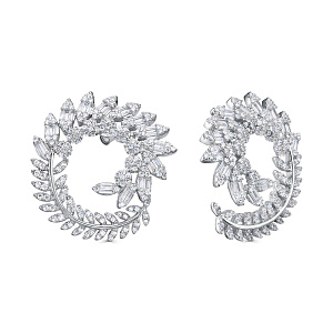 Серьги с английским замком из серебра с фианитами