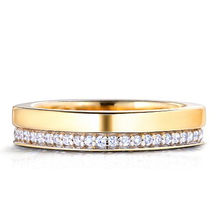 Обручальное кольцо из жёлтого золота с бриллиантами