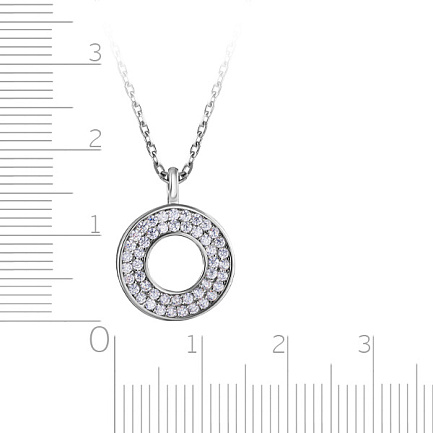 Колье из серебра с перламутром, фианитом