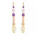 Серьги с английским замком из серебра с аметистом