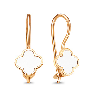 Серьги с французским замком из серебра с эмалью