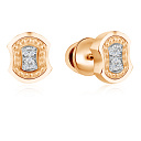 Пусеты из красного золота с бриллиантами