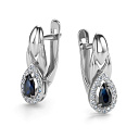 Серьги с английским замком из белого золота с бриллиантами
