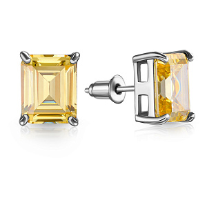 Серьги из серебра с фианитом