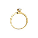 Кольцо помолвочное из желтого золота с бриллиантом