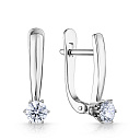 Серьги с английским замком из белого золота с бриллиантами