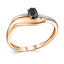 Кольцо из красного золота с сапфиром