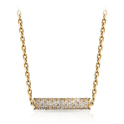 Колье из желтого золота с бриллиантами, плетение якорное