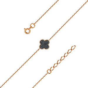 Браслет декоративный из серебра с фианитами