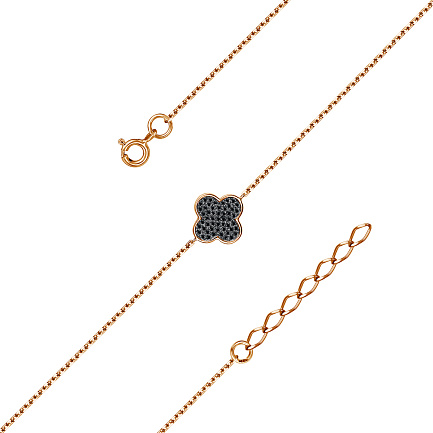 Браслет декоративный из серебра с фианитами