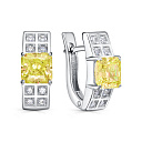 Серьги с английским замком из серебра с бриллиантами