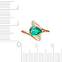 Кольцо из красного золота с бриллиантами, изумрудом
