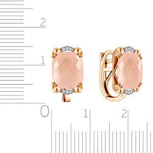 Серьги с английским замком из красного золота с бриллиантами