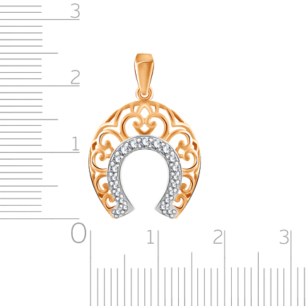 Подвеска из красного золота с фианитом