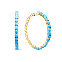 Серьги из желтого золота с бирюзой