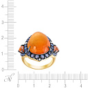 Кольцо из желтого золота с бриллиантами, сапфирами