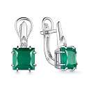 Серьги из серебра с бриллиантами, агатами