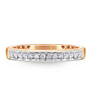 Кольцо обручальное из красного золота с бриллиантами