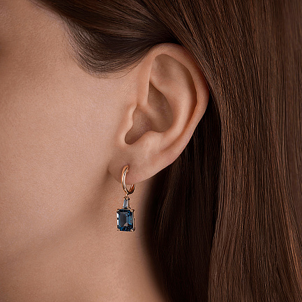 Серьги с английским замком из желтого золота