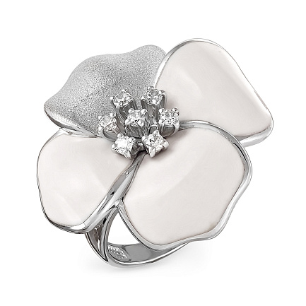 Кольцо из серебра с фианитами