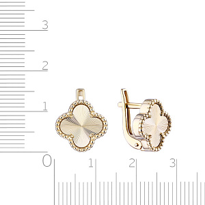 Серьги с английским замком из желтого золота