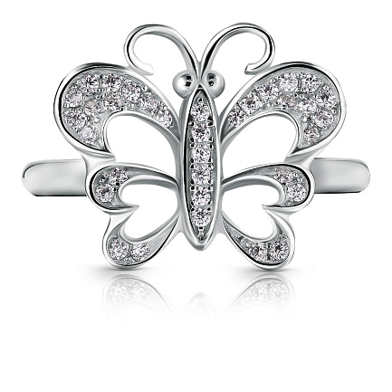 Кольцо из серебра с фианитом