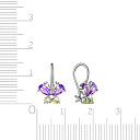 Серьги из серебра с фианитом