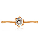 Кольцо из красного золота с бриллиантом