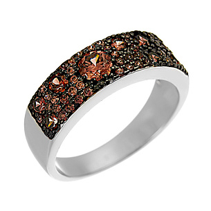 Кольцо из серебра с фианитами