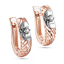 Серьги с английским замком из красного золота с бриллиантами