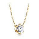 Колье из желтого золота с бриллиантом, плетение якорное