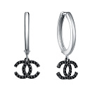 Серьги из серебра с фианитами