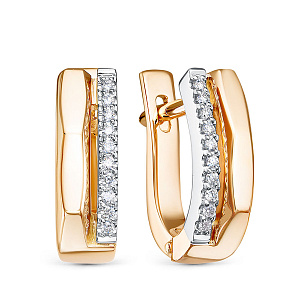 Серьги из красного золота с бриллиантами