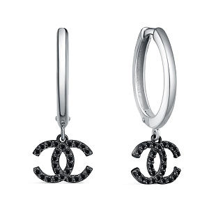 Серьги из серебра с фианитами