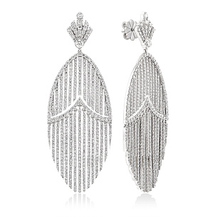 Серьги из белого золота с бриллиантом