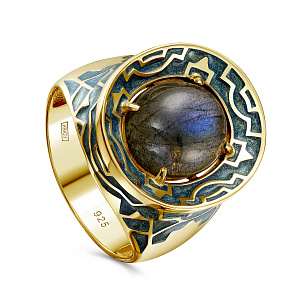 Кольцо из серебра с лабрадоритом