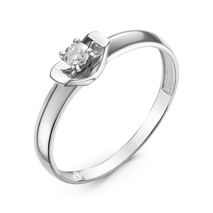 Кольцо из белого золота с бриллиантом