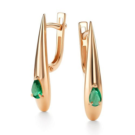 Серьги с английским замком из красного золота