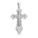 Крест из белого золота с бриллиантами