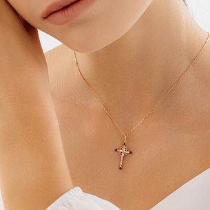 Подвеска из красного золота с сапфирами