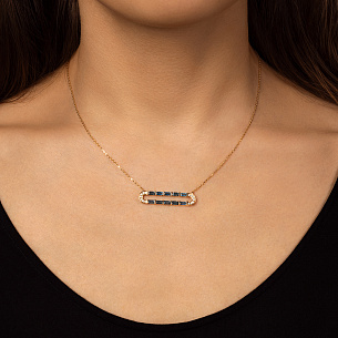 Колье из желтого золота с топазом