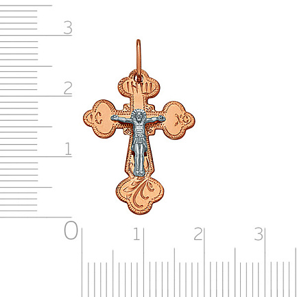 Крест из комбинированного золота