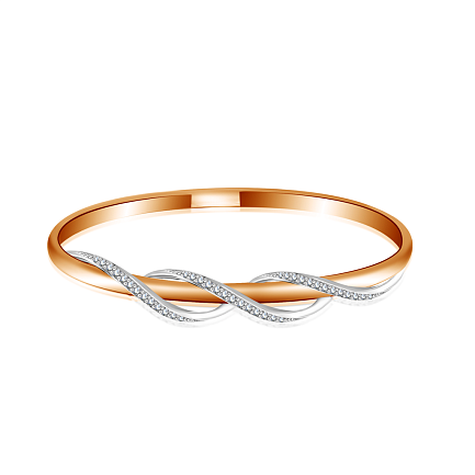 Браслет декоративный из красного золота с фианитом