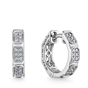 Серьги Конго из белого золота с бриллиантами